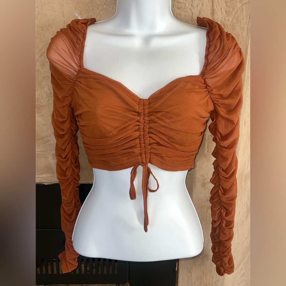 NWOT RUST ORANGE CROP TOP - Picture 2 of 7